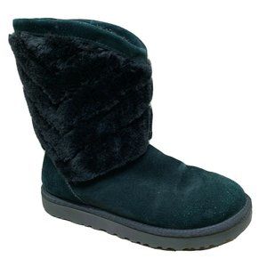 UGG Australia Tania Short Fur Shearling Sheepskin Winter Boot Black Women 9 M